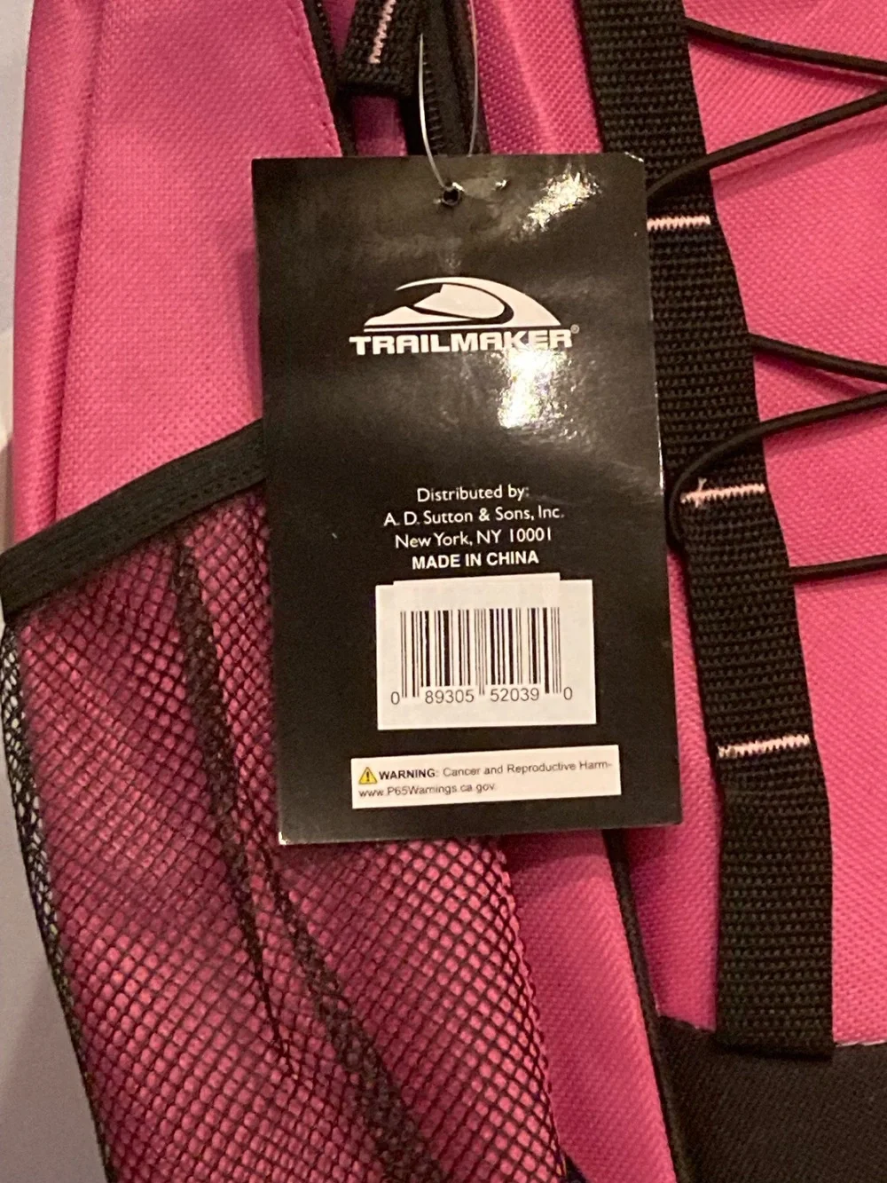 Trail Maker Pink and Black Backpack